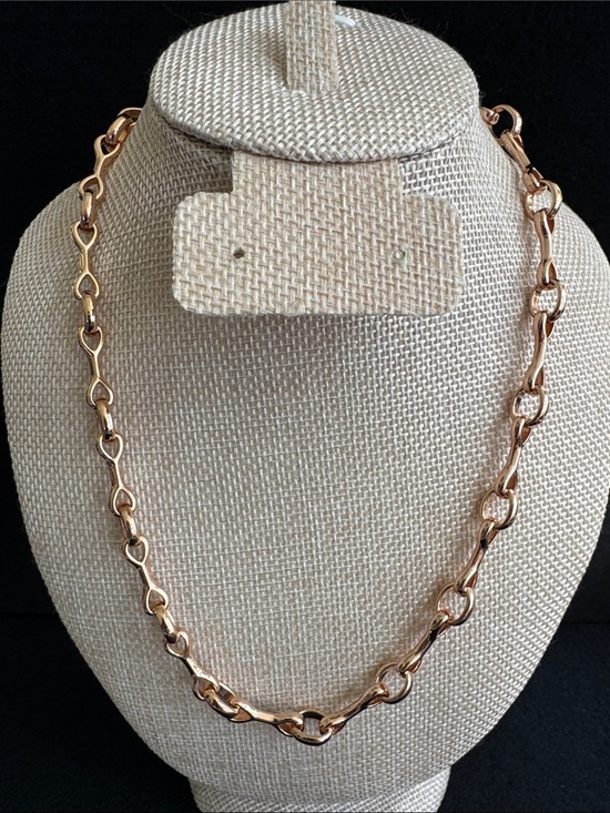 Milor Italy Jewelry - Bronze Milar Italy Horsebit Chain Necklace in Rose Gold Tone